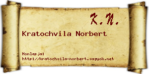 Kratochvila Norbert névjegykártya